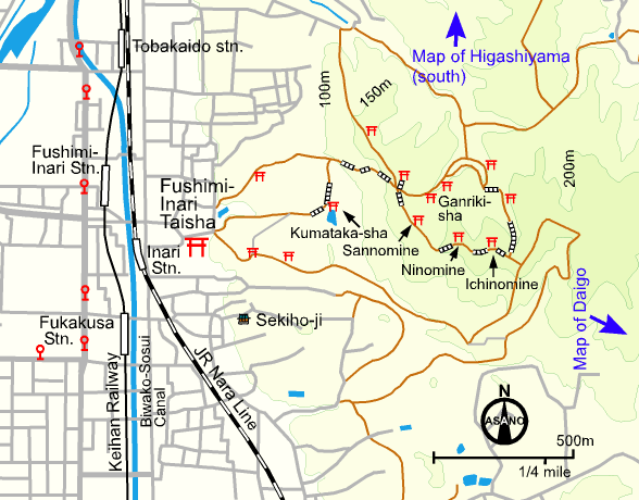 Map of the shrine grounds and surrounding area